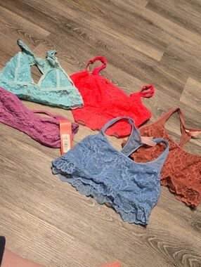 Lot Of Five Mixed Brand Lace Bralettes Size Xs/s